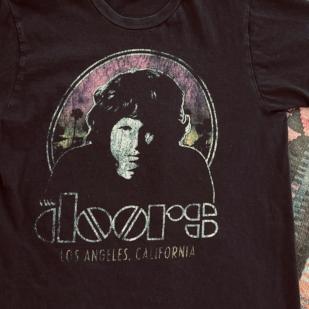 Black Graphic Tee with Band Logo